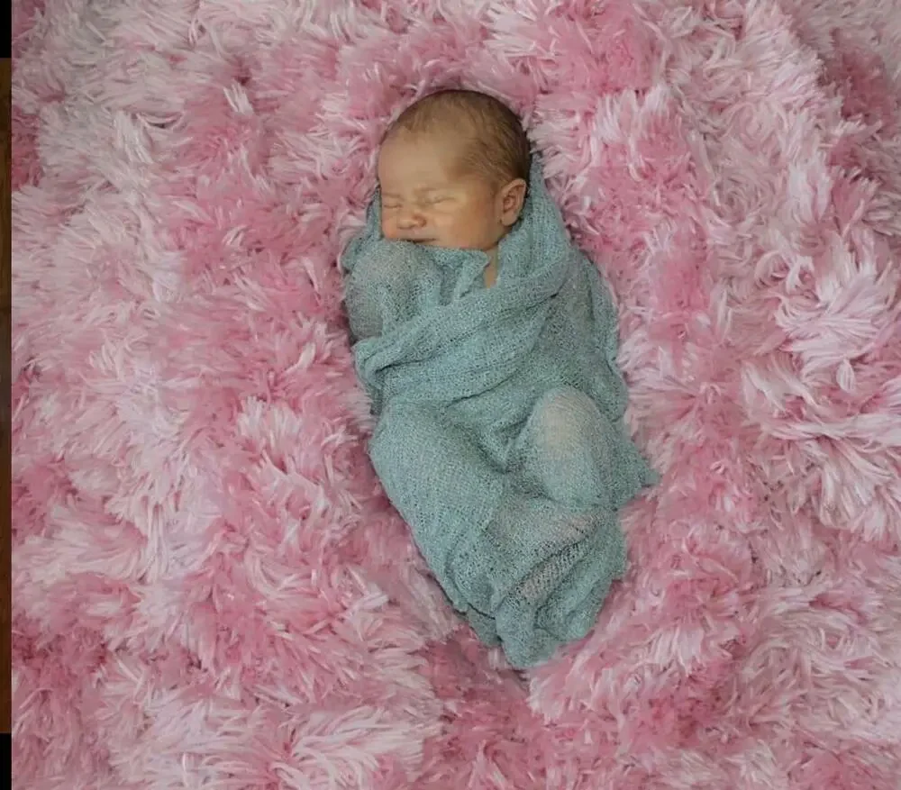 Stretchy knit newborn wrap